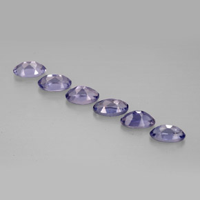 캐럿 천연 바이올렛 블루 아이올라이트 보석, 타원형 컷, 4.9×3.1 mm, VS