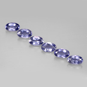 캐럿 천연 바이올렛 블루 아이올라이트 보석, 타원형 컷, 5×3.2 mm, VS
