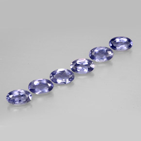 캐럿 천연 바이올렛 블루 아이올라이트 보석, 타원형 컷, 5×3.2 mm, VS