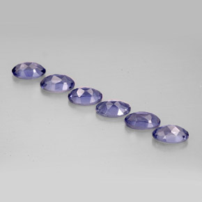 캐럿 천연 바이올렛 블루 아이올라이트 보석, 타원형 컷, 5×3.2 mm, VS
