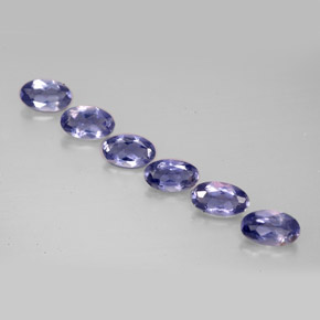 캐럿 천연 바이올렛 블루 아이올라이트 보석, 타원형 컷, 4.9×2.9 mm, VS