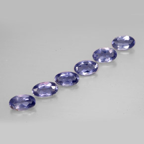 캐럿 천연 바이올렛 블루 아이올라이트 보석, 타원형 컷, 4.9×2.9 mm, VS