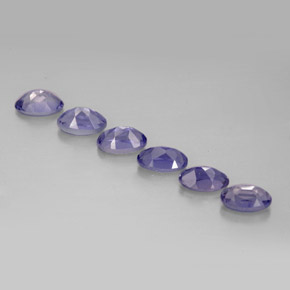 캐럿 천연 바이올렛 블루 아이올라이트 보석, 투명한, 5×3 mm, 투명/반투명