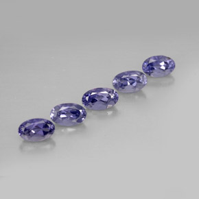 캐럿 천연 바이올렛 블루 아이올라이트 보석, 타원형 컷, 5.1×3.2 mm, VS