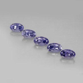 캐럿 천연 바이올렛 블루 아이올라이트 보석, 타원형 컷, 5.1×3.2 mm, VS