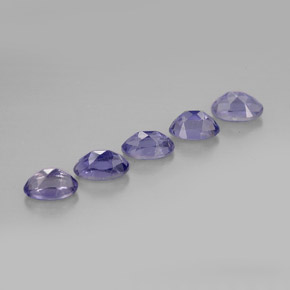 캐럿 천연 바이올렛 블루 아이올라이트 보석, 타원형 컷, 5.1×3.2 mm, VS