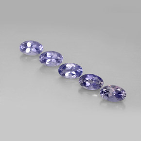 캐럿 천연 바이올렛 블루 아이올라이트 보석, 타원형 컷, 5×3.2 mm, VS