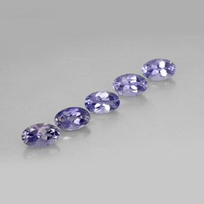 캐럿 천연 바이올렛 블루 아이올라이트 보석, 타원형 컷, 5×3.2 mm, VS
