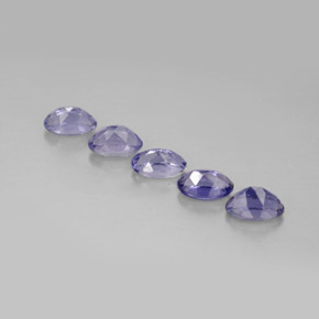 캐럿 천연 바이올렛 블루 아이올라이트 보석, 타원형 컷, 5×3.2 mm, VS