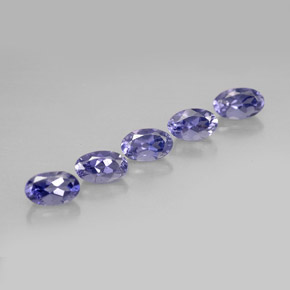 캐럿 천연 바이올렛 블루 아이올라이트 보석, 타원형 컷, 5×3.1 mm, VS