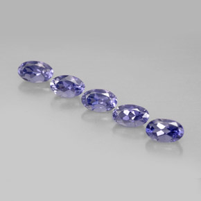 캐럿 천연 바이올렛 블루 아이올라이트 보석, 타원형 컷, 5×3.1 mm, VS
