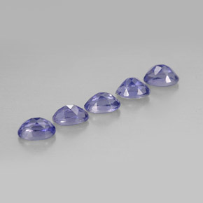 캐럿 천연 바이올렛 블루 아이올라이트 보석, 타원형 컷, 5×3.1 mm, VS