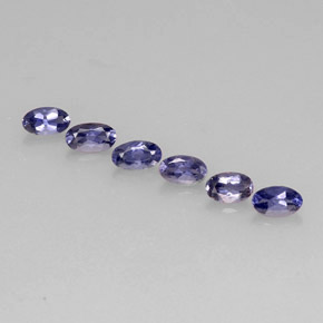 캐럿 천연 바이올렛 블루 아이올라이트 보석, 타원형 컷, 5×3.1 mm, VS