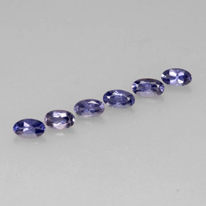 캐럿 천연 바이올렛 블루 아이올라이트 보석, 타원형 컷, 5×3.1 mm, VS