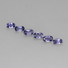 캐럿 천연 바이올렛 블루 아이올라이트 보석, 타원형 컷, 5.1×3.2 mm, VS