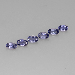 캐럿 천연 바이올렛 블루 아이올라이트 보석, 타원형 컷, 5.1×3.2 mm, VS