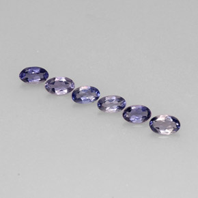 캐럿 천연 바이올렛 블루 아이올라이트 보석, 타원형 컷, 4.8×2.9 mm, VS