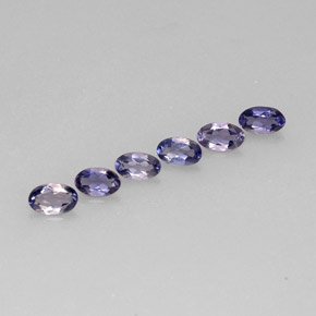 캐럿 천연 바이올렛 블루 아이올라이트 보석, 타원형 컷, 4.8×2.9 mm, VS