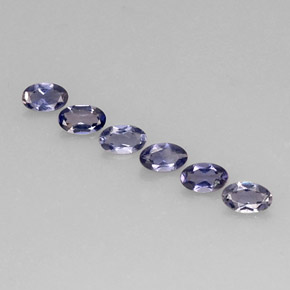 캐럿 천연 바이올렛 블루 아이올라이트 보석, 타원형 컷, 5×3.2 mm, VS