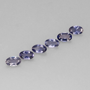 캐럿 천연 바이올렛 블루 아이올라이트 보석, 타원형 컷, 5×3.2 mm, VS