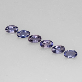 캐럿 천연 바이올렛 블루 아이올라이트 보석, 타원형 컷, 5×3.1 mm, VS