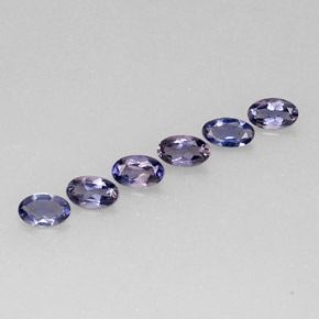 캐럿 천연 바이올렛 블루 아이올라이트 보석, 타원형 컷, 5×3.1 mm, VS