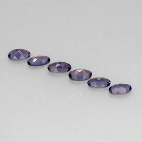 캐럿 천연 바이올렛 블루 아이올라이트 보석, 타원형 컷, 5×3.1 mm, VS