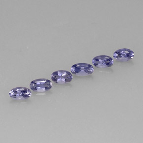 캐럿 천연 바이올렛 블루 아이올라이트 보석, 타원형 컷, 5.2×3.1 mm, VS