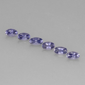 캐럿 천연 바이올렛 블루 아이올라이트 보석, 타원형 컷, 5.2×3.1 mm, VS