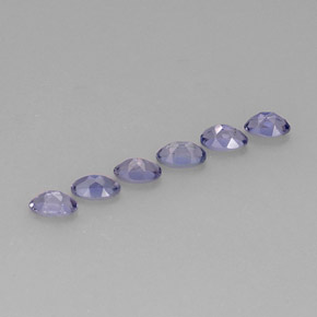 캐럿 천연 바이올렛 블루 아이올라이트 보석, 타원형 컷, 5.2×3.1 mm, VS