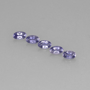 캐럿 천연 바이올렛 블루 아이올라이트 보석, 타원형 컷, 5×3.2 mm, VS