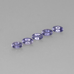캐럿 천연 바이올렛 블루 아이올라이트 보석, 타원형 컷, 5×3.2 mm, VS
