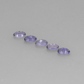 캐럿 천연 바이올렛 블루 아이올라이트 보석, 타원형 컷, 5×3.2 mm, VS
