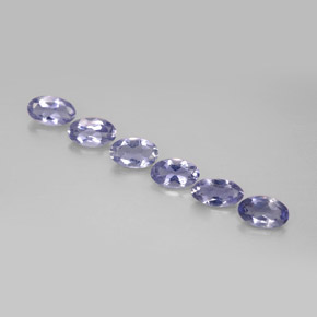 캐럿 천연 바이올렛 블루 아이올라이트 보석, 타원형 컷, 5×3.1 mm, VS