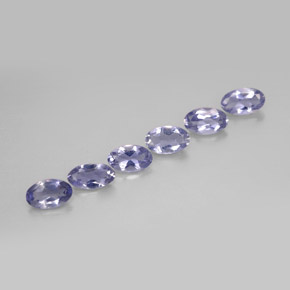 캐럿 천연 바이올렛 블루 아이올라이트 보석, 타원형 컷, 5×3.1 mm, VS