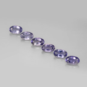 캐럿 천연 바이올렛 블루 아이올라이트 보석, 타원형 컷, 4.9×3.1 mm, VS