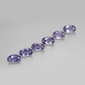 캐럿 천연 바이올렛 블루 아이올라이트 보석, 타원형 컷, 4.9×3.1 mm, VS