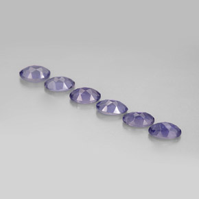 캐럿 천연 바이올렛 블루 아이올라이트 보석, 타원형 컷, 4.9×3.1 mm, VS