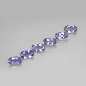캐럿 천연 바이올렛 블루 아이올라이트 보석, 타원형 컷, 5×3 mm, VS