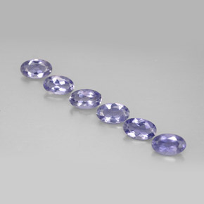 캐럿 천연 바이올렛 블루 아이올라이트 보석, 타원형 컷, 5×3 mm, VS