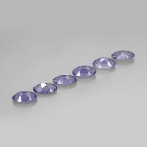 캐럿 천연 바이올렛 블루 아이올라이트 보석, 타원형 컷, 5×3 mm, VS