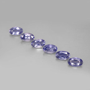 캐럿 천연 바이올렛 블루 아이올라이트 보석, 타원형 컷, 5.1×3.1 mm, VS