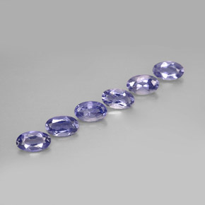 캐럿 천연 바이올렛 블루 아이올라이트 보석, 타원형 컷, 5.1×3.1 mm, VS