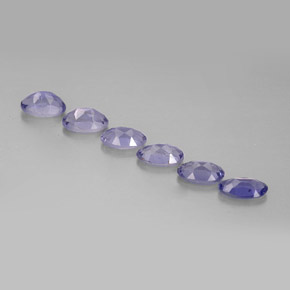 캐럿 천연 바이올렛 블루 아이올라이트 보석, 타원형 컷, 5.1×3.1 mm, VS