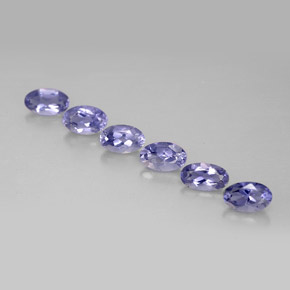캐럿 천연 바이올렛 블루 아이올라이트 보석, 타원형 컷, 4.8×3 mm, VS