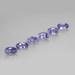 캐럿 천연 바이올렛 블루 아이올라이트 보석, 타원형 컷, 4.8×3 mm, VS