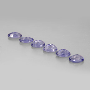 캐럿 천연 바이올렛 블루 아이올라이트 보석, 타원형 컷, 4.8×3 mm, VS