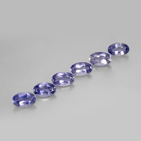 캐럿 천연 바이올렛 블루 아이올라이트 보석, 타원형 컷, 4.9×3 mm, VS