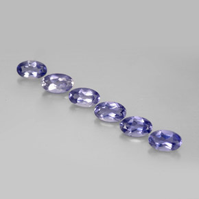 캐럿 천연 바이올렛 블루 아이올라이트 보석, 타원형 컷, 4.9×3 mm, VS