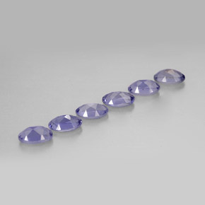 캐럿 천연 바이올렛 블루 아이올라이트 보석, 타원형 컷, 4.9×3 mm, VS